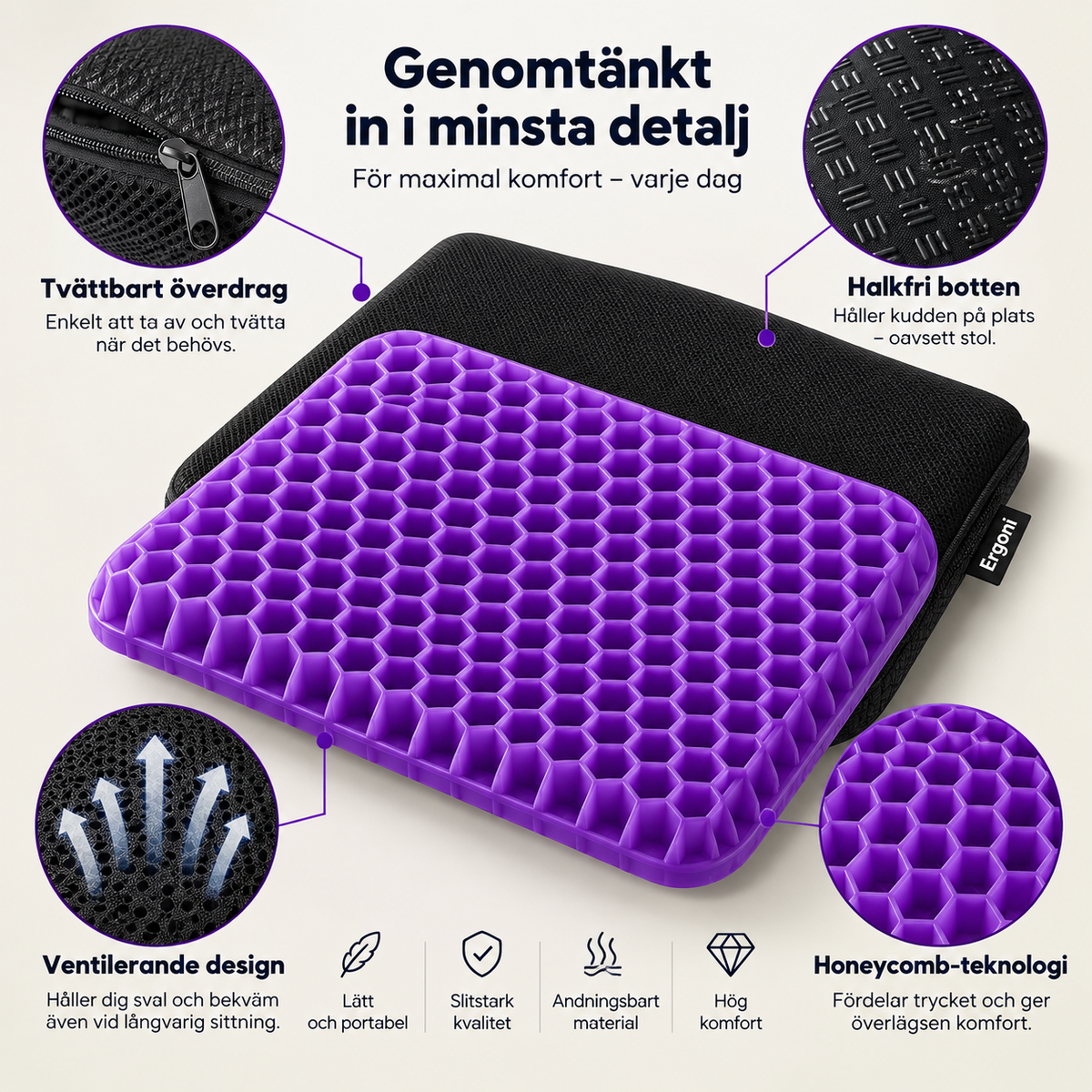 Ergoni™ Gel Sittkudde